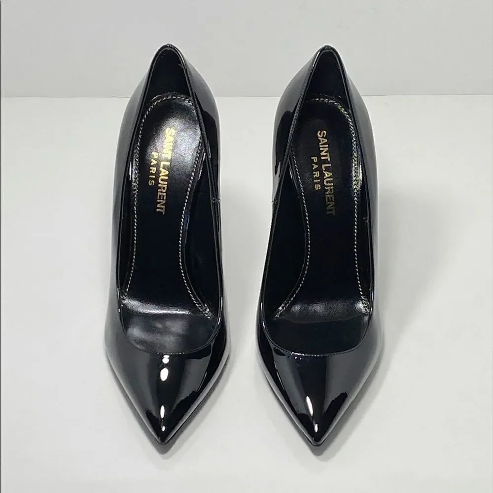 Saint Laurent Opyum Point-Toe Patent Leather Pumps size 36.5 - Picture 2 of 12